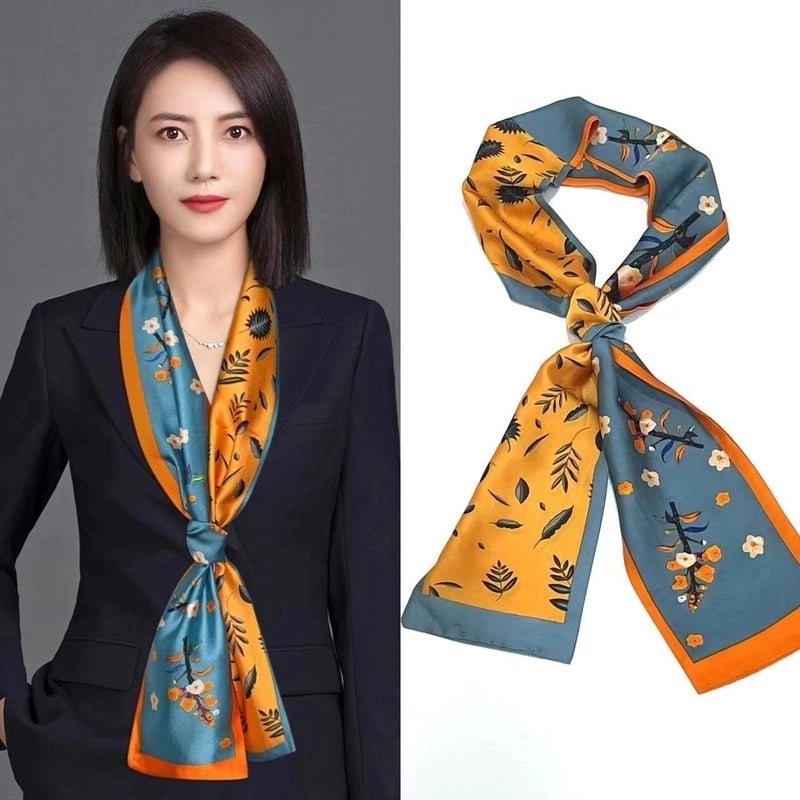 Women's Elegant Minimalist Geometric Chiffon Printing Silk Scarf