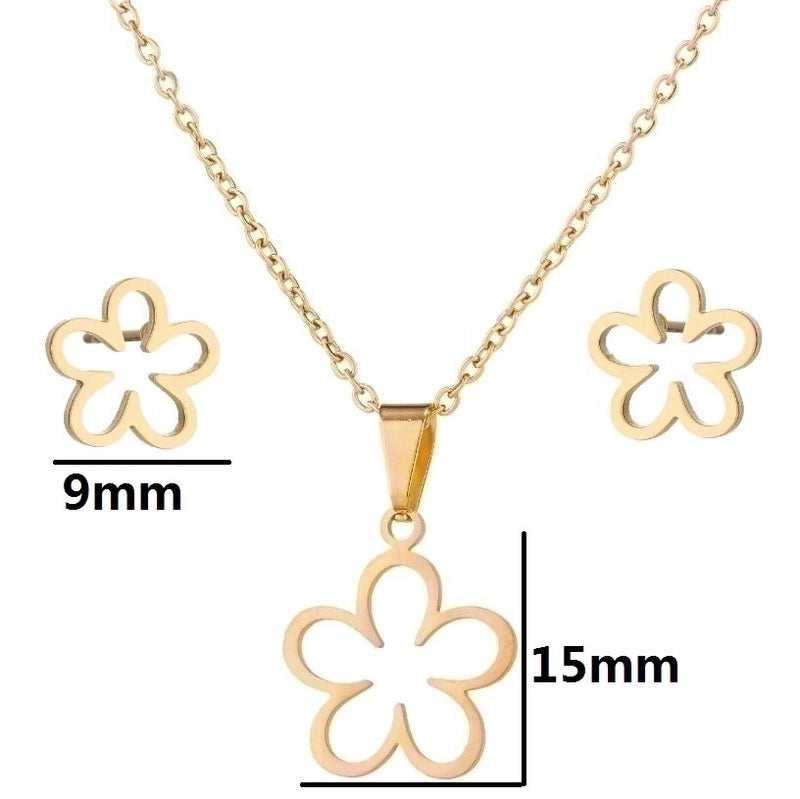 Minimalist Heart Shape Stainless Steel Plating Women's Earrings Necklace