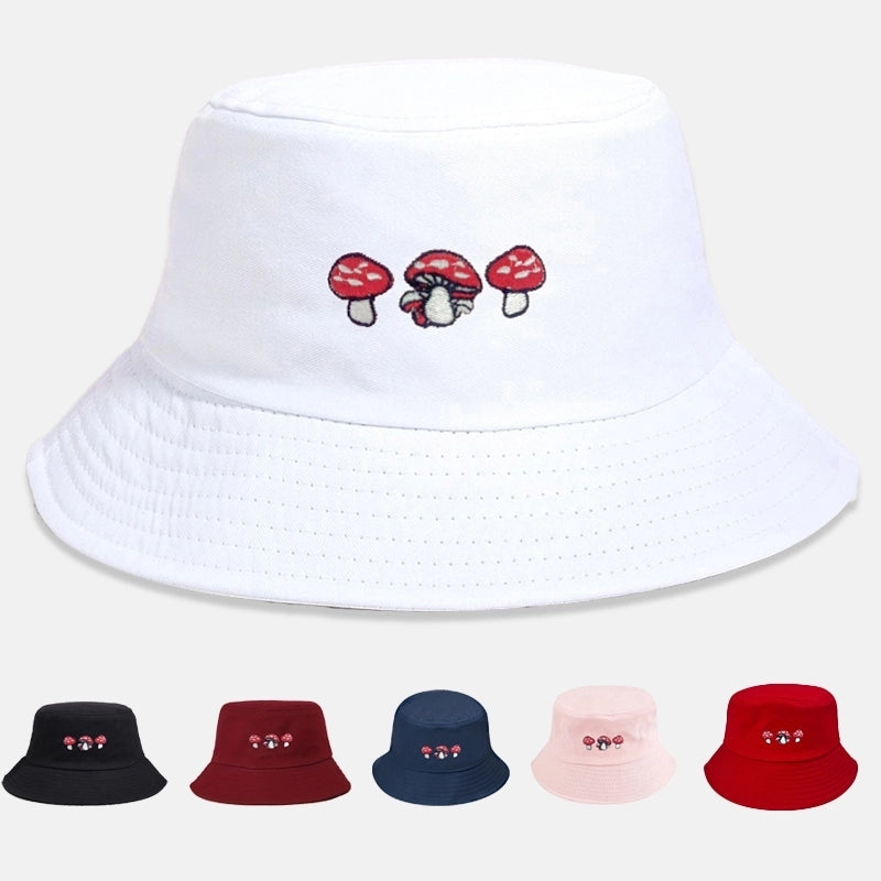 Unisex Basic Minimalist Mushroom Curved Eaves Bucket Hat