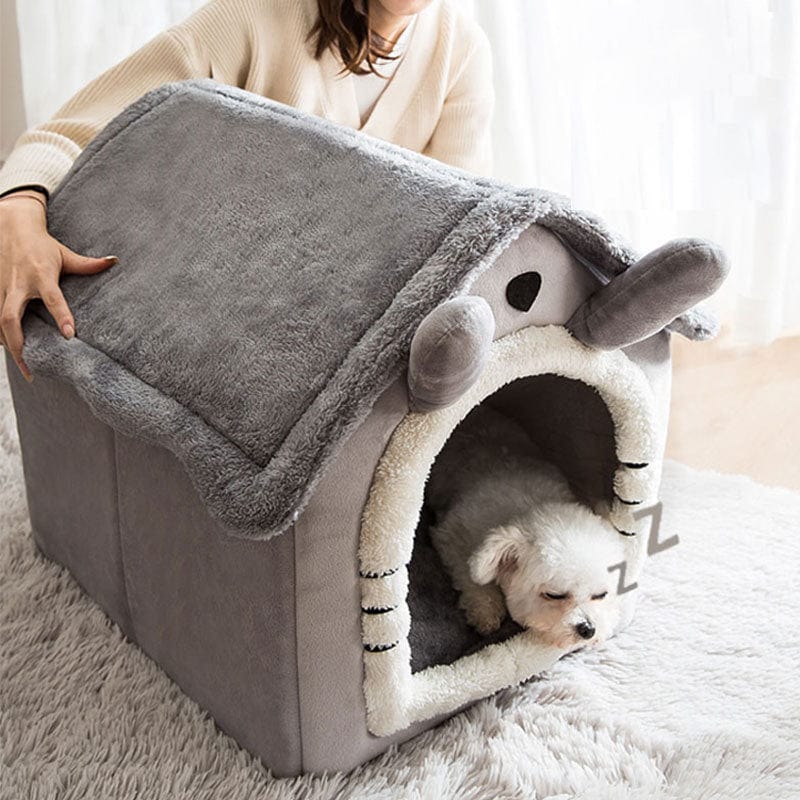 Small Dog House Bed Portable Cat Bed Removable Cushion Cat Cave. Foldable  Pets Puppy Kitten Rabbit