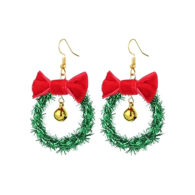 Fashion Santa Claus Christmas Socks Bell Epoxy Alloy Earrings
