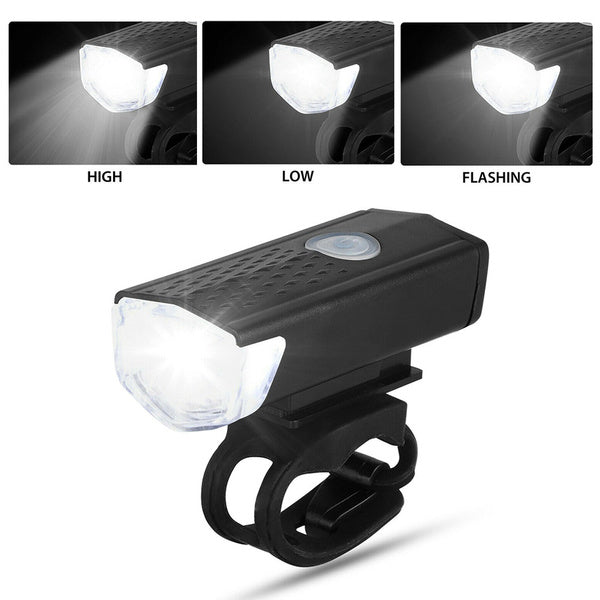 USB Rechargeable Bicycle Light Set 400 Lumen Super Bright Headlight Front Lights