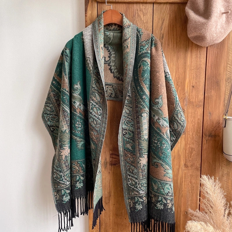 Women's Ethnic Style Printing Imitation Cashmere Scarf