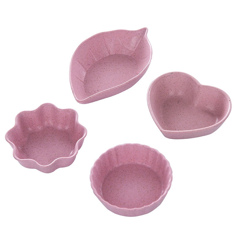 Cute Red Heart Solid Color Wheat Straw Tableware 1 Piece