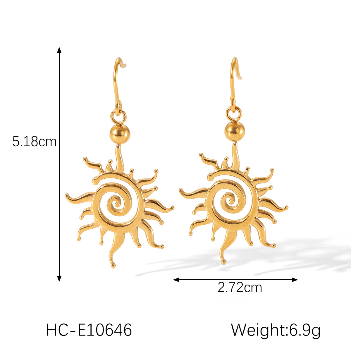 Stainless Steel Relief Thread Irregular Pendant Necklace Design Casting Titanium Steel Earrings