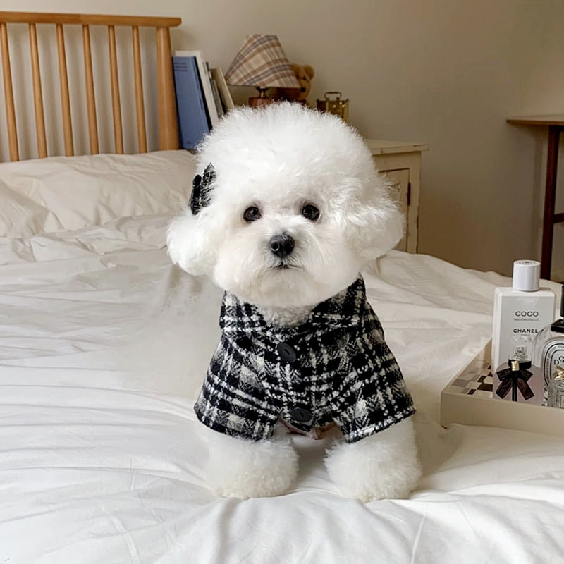 Sweet Houndstooth Printed Dog Dress/T-shirt