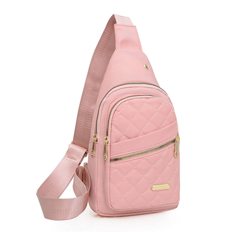 Chest Bag Women's New Korean-style Crossbody Bag Girls' Sports Chest Bag Street Oxford Cloth Simple Chest Bag