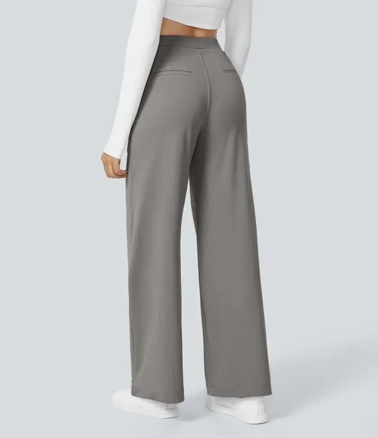🔥Hot Sale🔥High-waisted Straight Leg Work Pants with Pockets
