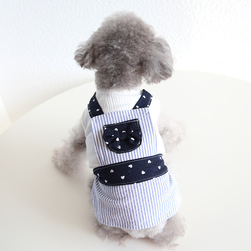 Striped Heart Printed Pet Dress&Tee