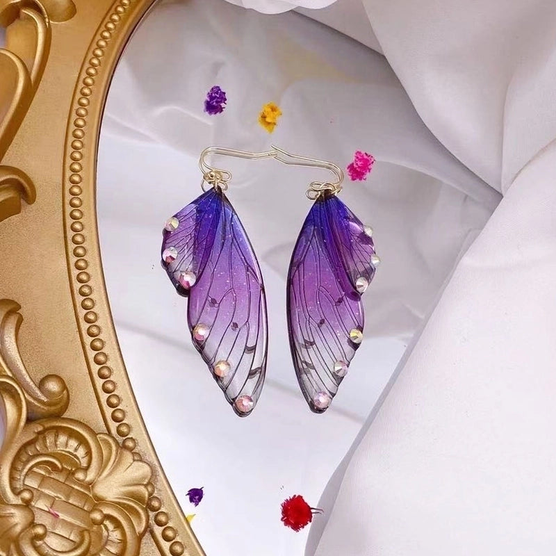 1 Pair Minimalist Wings Copper Epoxy Women's Drop Earrings
