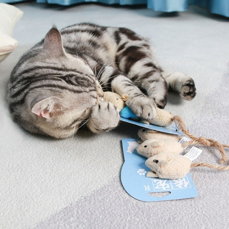 3 Pieces Interactive Mice Toy