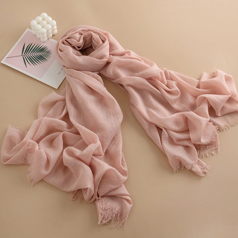 Spring And Summer New Solid Color Thin Scarf High Sense Female All-Matching Long Air Conditioning Shawl Sunscreen Scarf Scarf