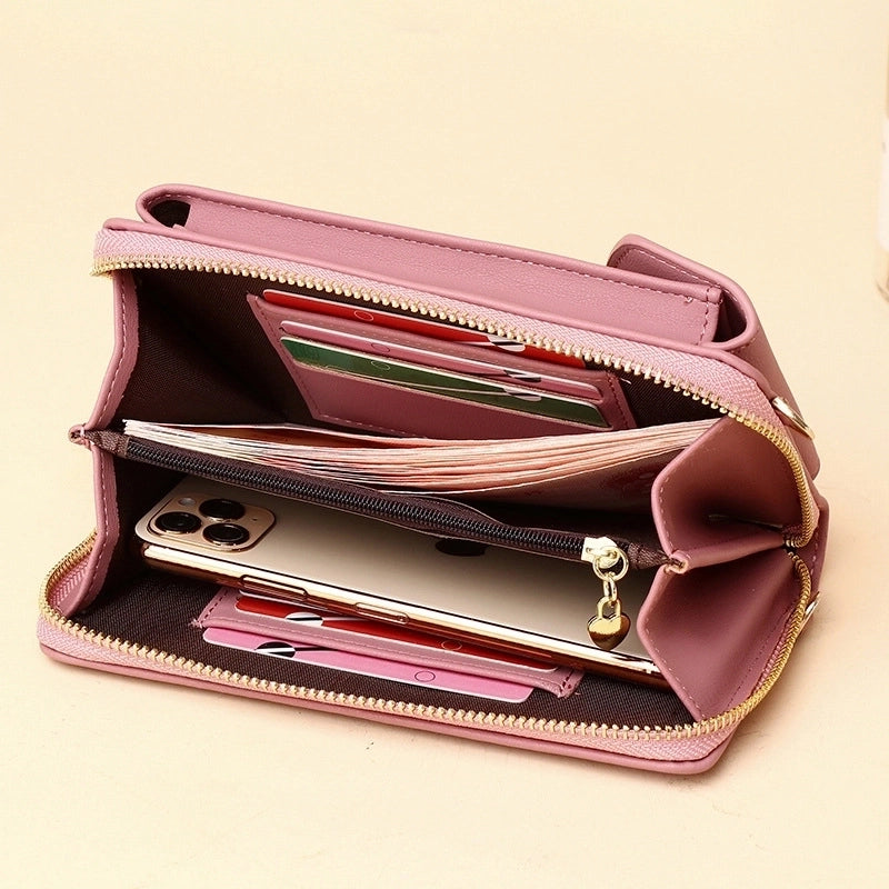 Korean Version Pu Bag Messenger Mobile Phone Bag Coin Bag Large-capacity Bag Shoulder Bag Card Bag Student Wallet
