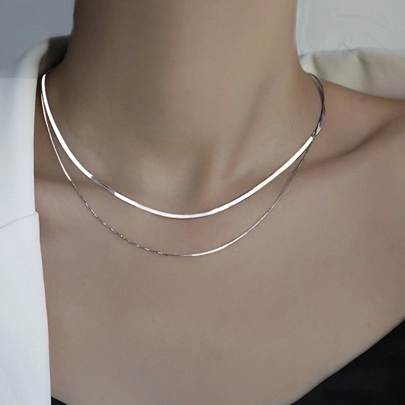 Minimalist Commute Solid Color Stainless Steel Titanium Steel Plating Necklace
