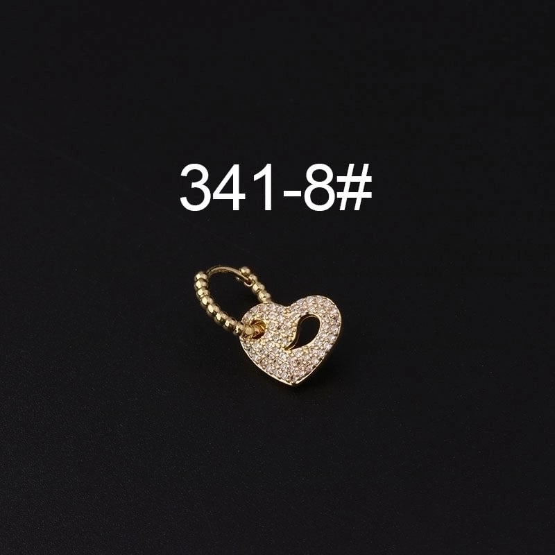 Ear Cartilage Rings & Studs Fashion Geometric Copper Plating Artificial Gemstones