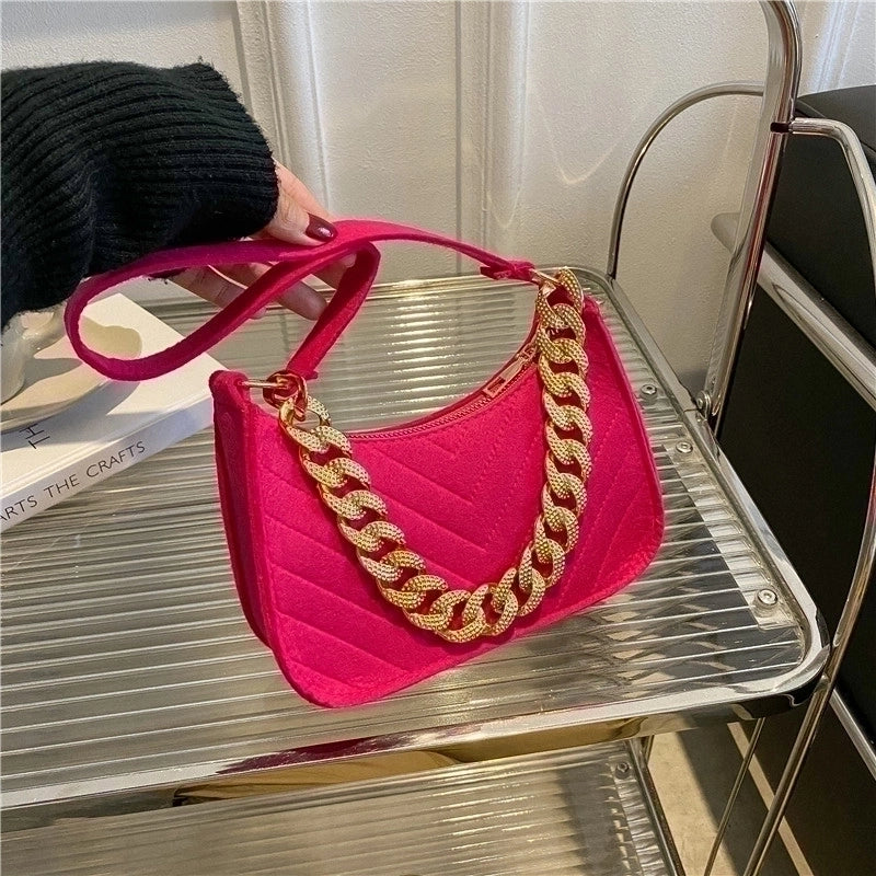 Women's All Seasons Suede Fashion Underarm Bag