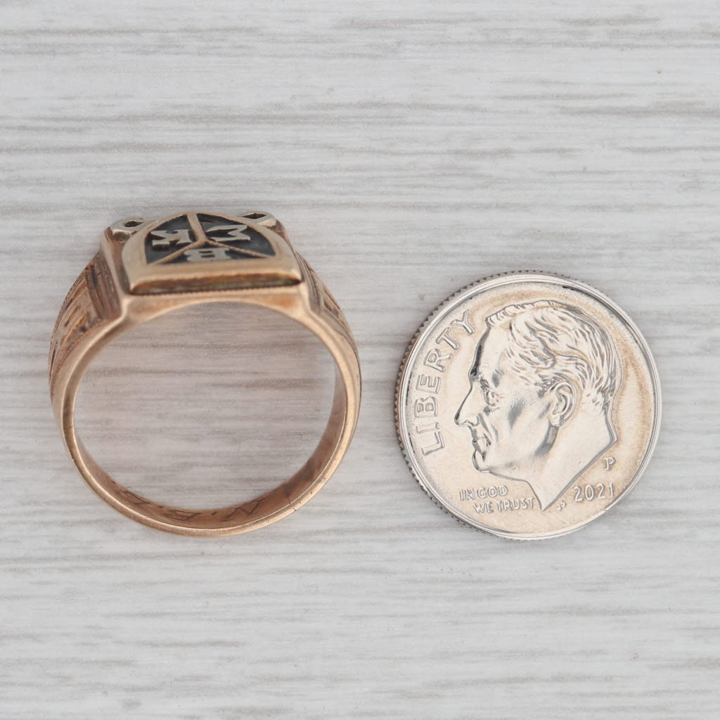 Vintage Beta Sigma Kappa Ring 10k Gold Size 7 Fraternity Honor Society Signet