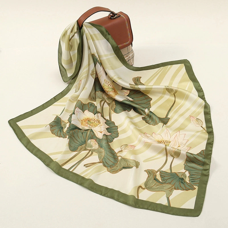 Women's Streetwear Geometric Brocade Satin Printing Kerchief