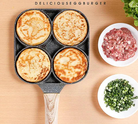 4-Hole Fried Non Stick Pan for Egg. Burger. Pancake. etc