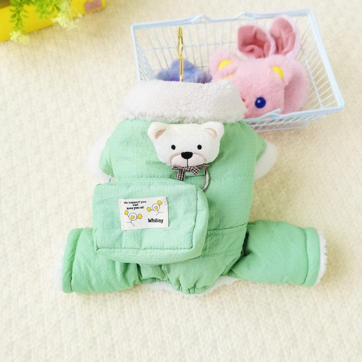 Pocket Design Fleece Dog Harness Jumpsuits