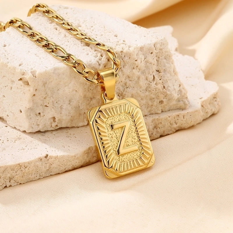 Casual Minimalist Letter 304 Stainless Steel 18K Gold Plated Pendant Necklace