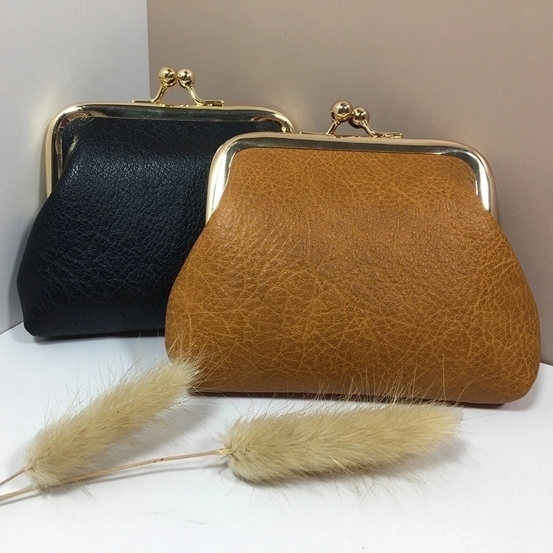 Women's Solid Color Polyester Lock Clasp Coin Purses