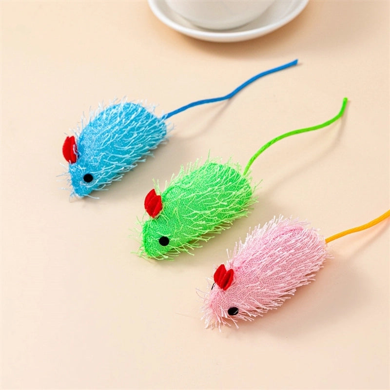 Pet Supplies Simulation Plush Mouse Doll Set Feather Mouse Scratch-resistant Bite Molar Cat Toy