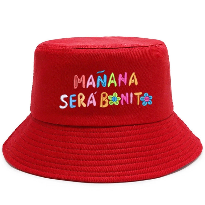 Unisex Casual Letter Embroidery Wide Eaves Bucket Hat