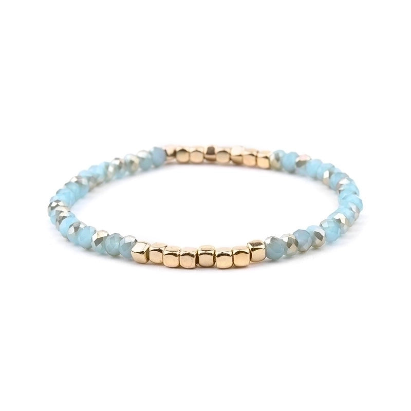 Minimalist Geometric Beaded Crystal Bracelets