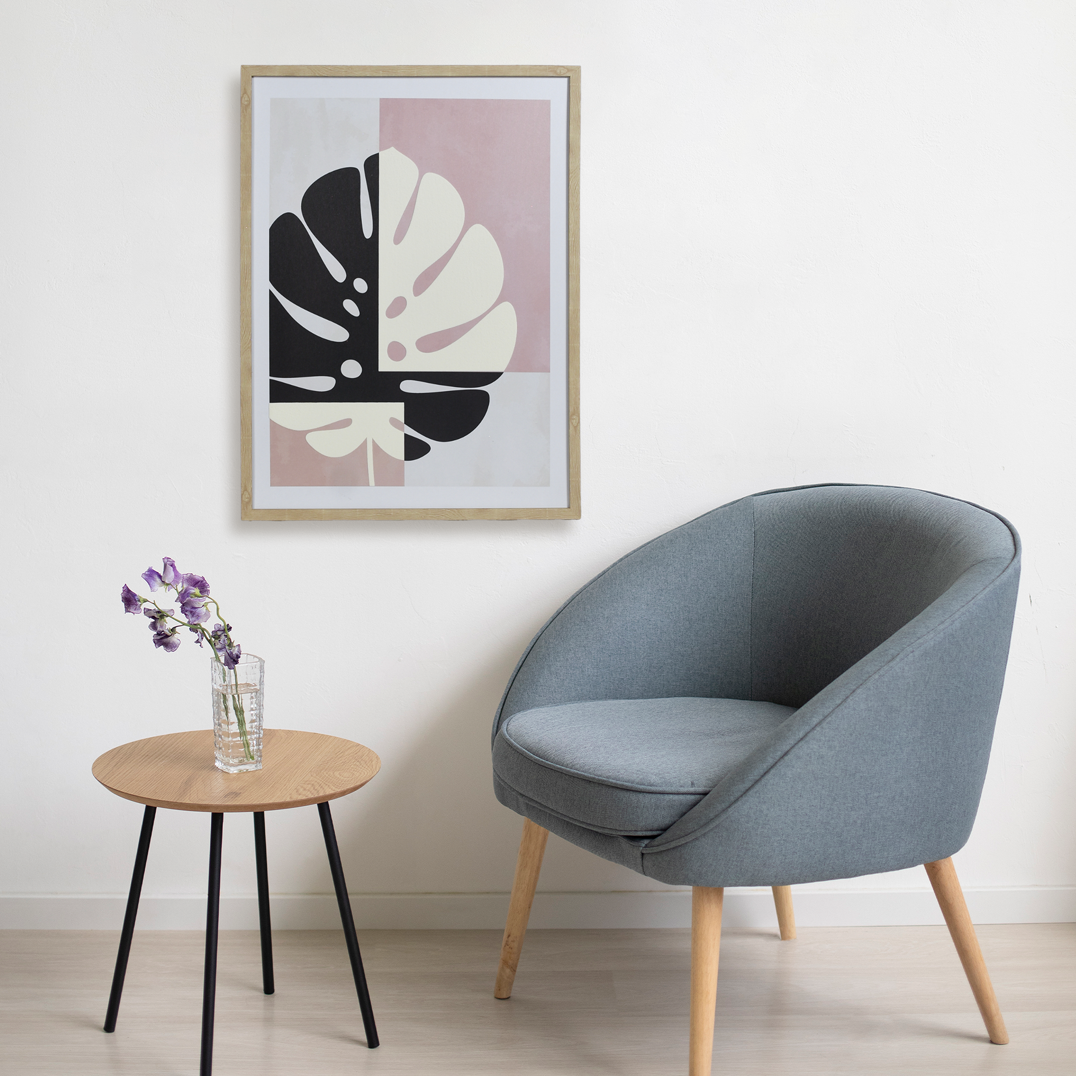 Contemporary Style Monstera Leaf Wall Art 23x17 Inch
