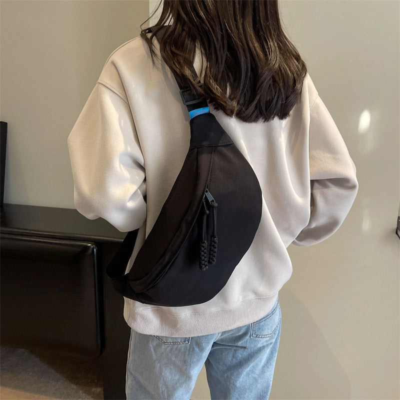 Women's Preppy Style Streetwear Sports Solid Color Canvas Waist Bags