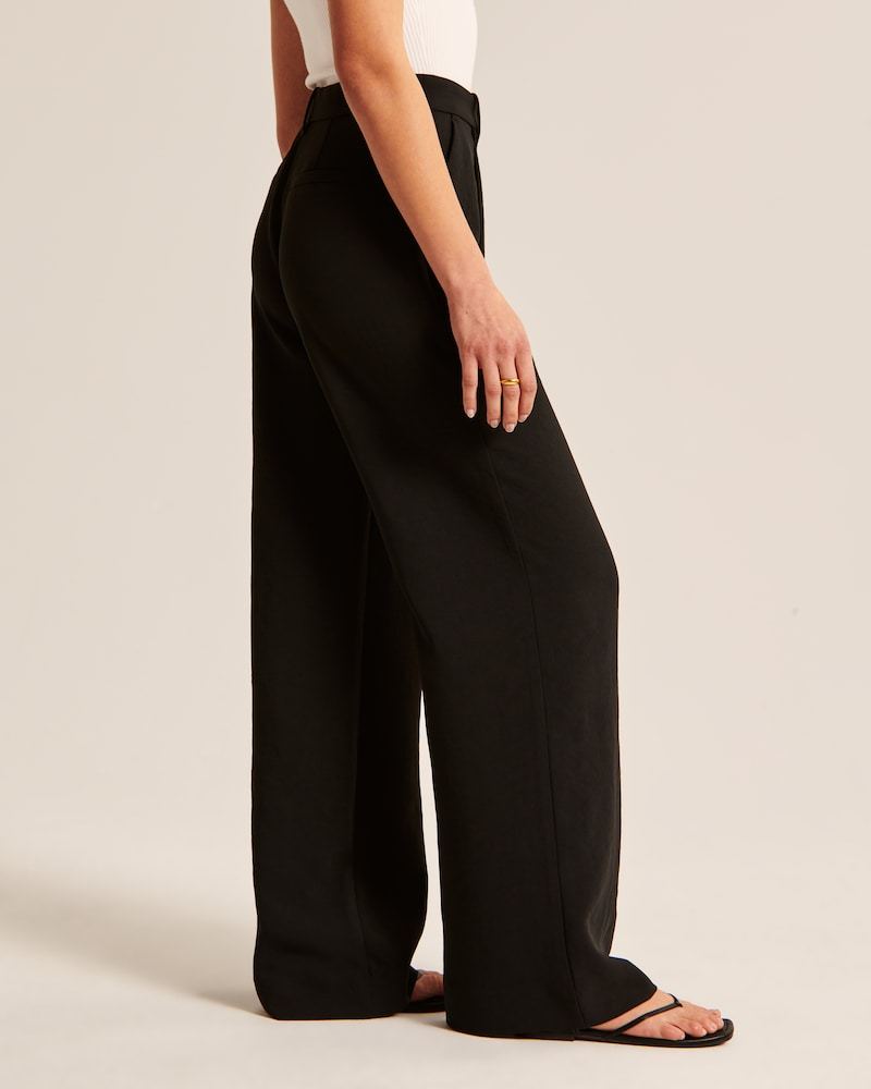Icy Tailored Crepe Wide-Leg Pants