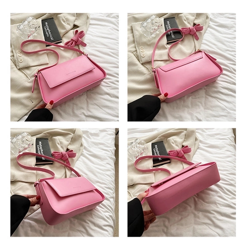 Women's Medium Pu Leather Solid Color Vintage Style Classic Style Magnetic Buckle Crossbody Bag