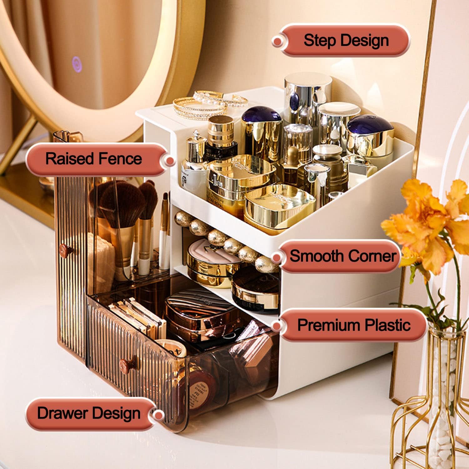 Transparent And Visible Cosmetic Organizer. Makeup Storage Organizer