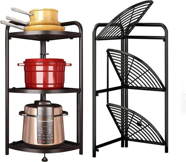 FOLDABLE CORNER SHELF WITH TRIPOD BASE