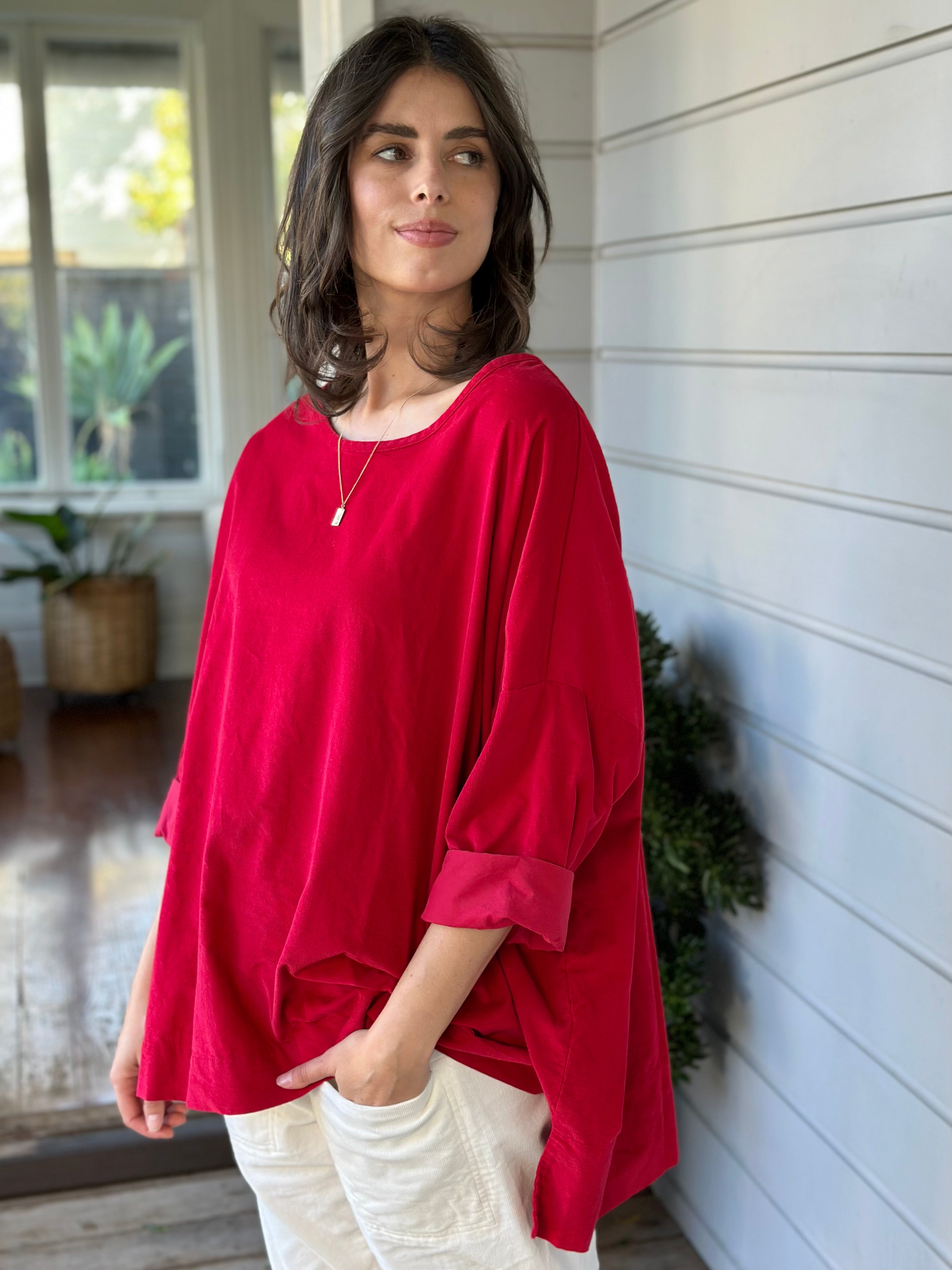 hunter top - winter red cord