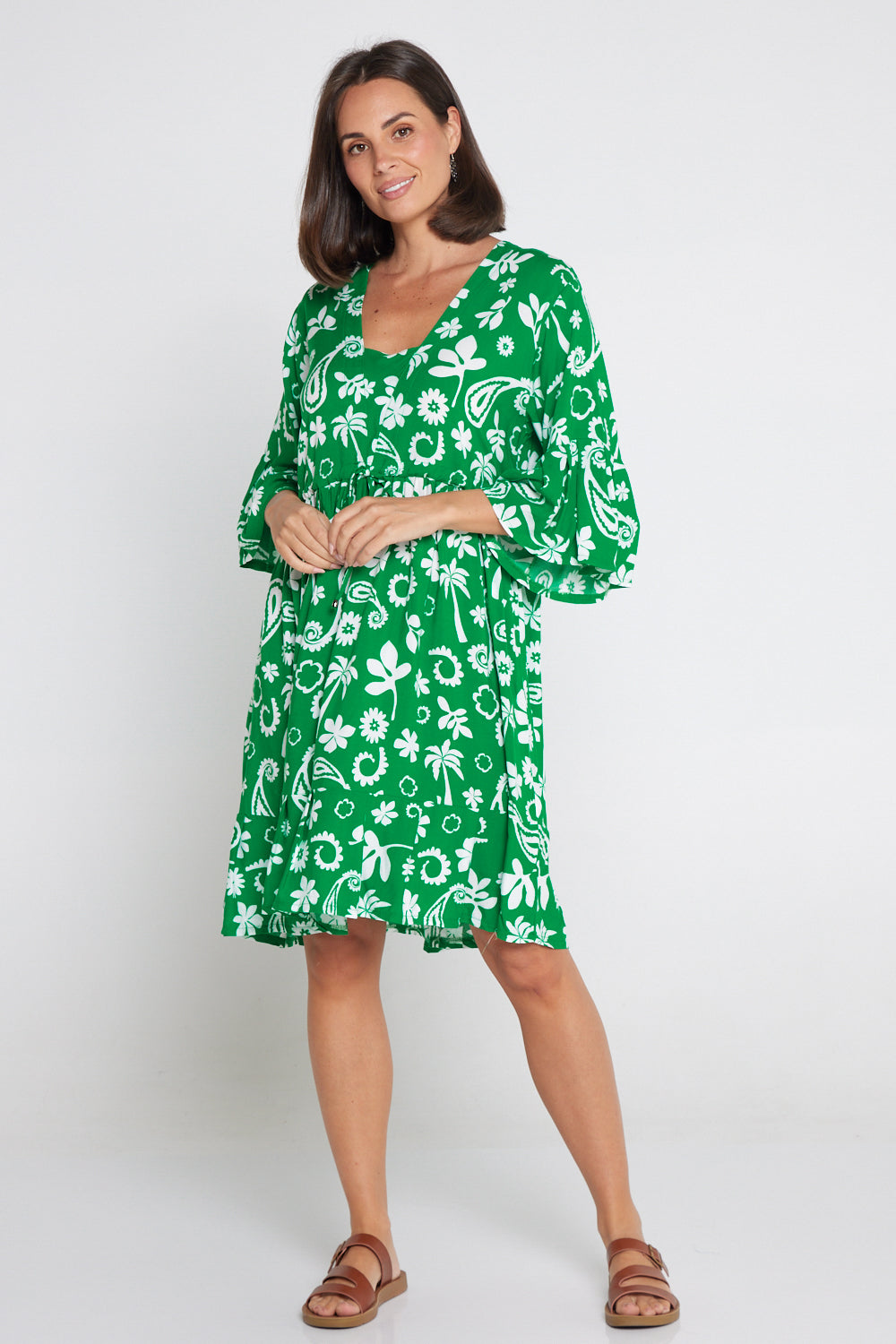 Brunswick Dress - Emerald Paisley