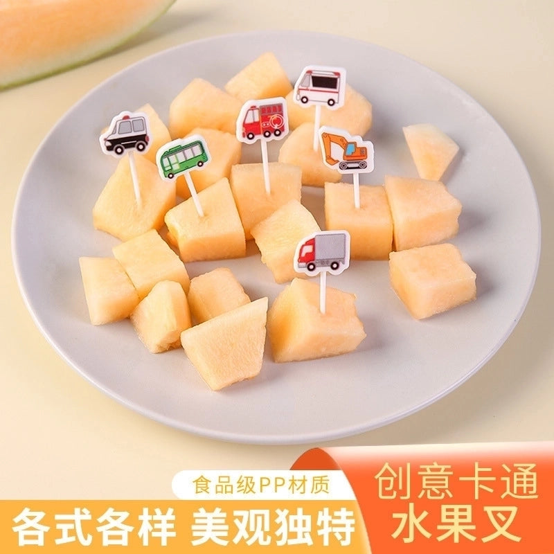Fashion Car Plastic Fruit Fork 1 Set