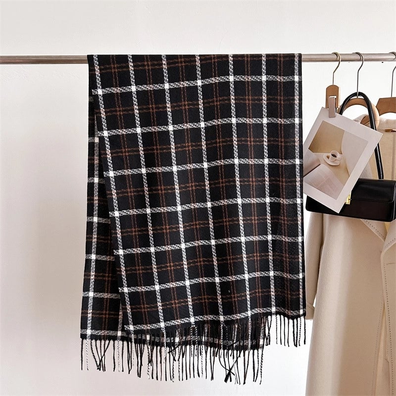 Unisex Business Basic Minimalist Tassel Imitation Cashmere Polyester Scarf