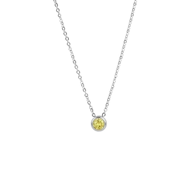 1 Piece Lady Round Stainless Steel Titanium Steel 18k Gold Plated Zircon Pendant Necklace