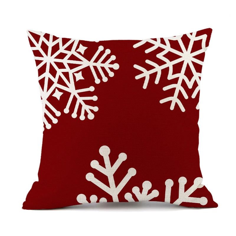 Christmas Casual Classical Vacation Snowflake Linen Pillow Cases Couch & Sofa Decor