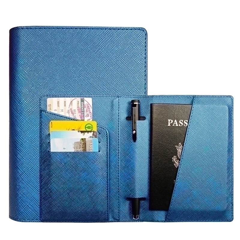 Unisex Classic Style Solid Color Pu Leather Passport Holders