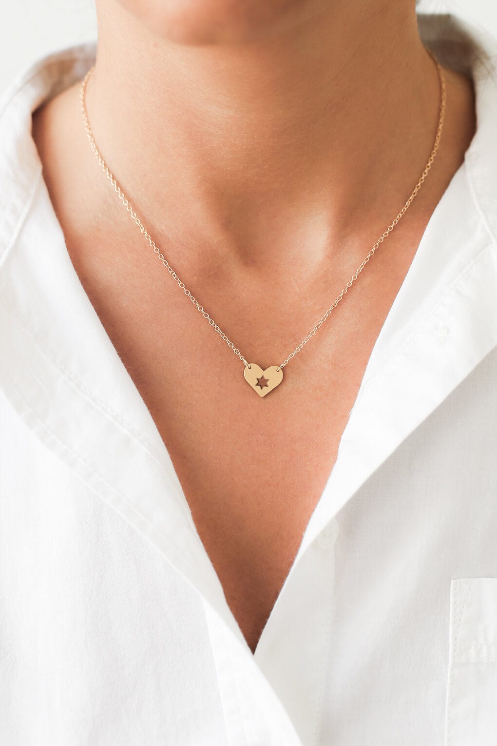 Gold Israel at Heart Necklace - 20% of Proceeds Donated