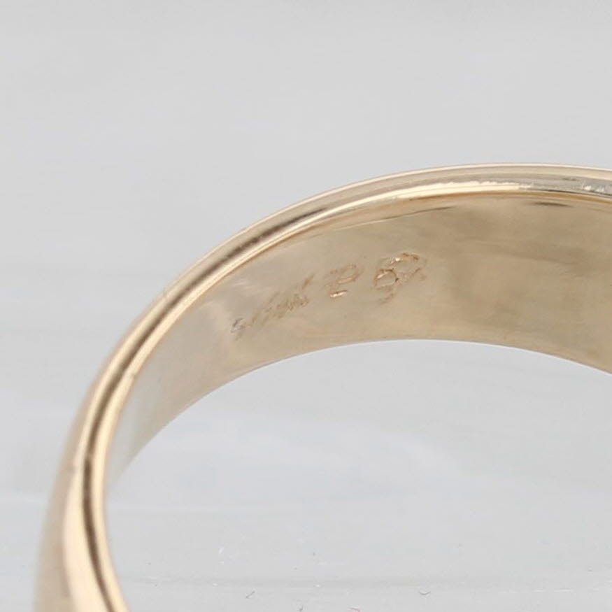 0.10ct Diamond Solitaire Ring 14k Gold Vintage Men's Chain Pattern