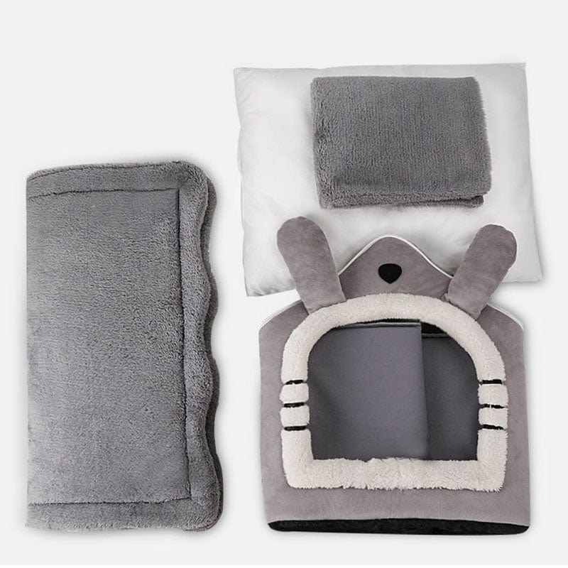 Small Dog House Bed Portable Cat Bed Removable Cushion Cat Cave. Foldable  Pets Puppy Kitten Rabbit