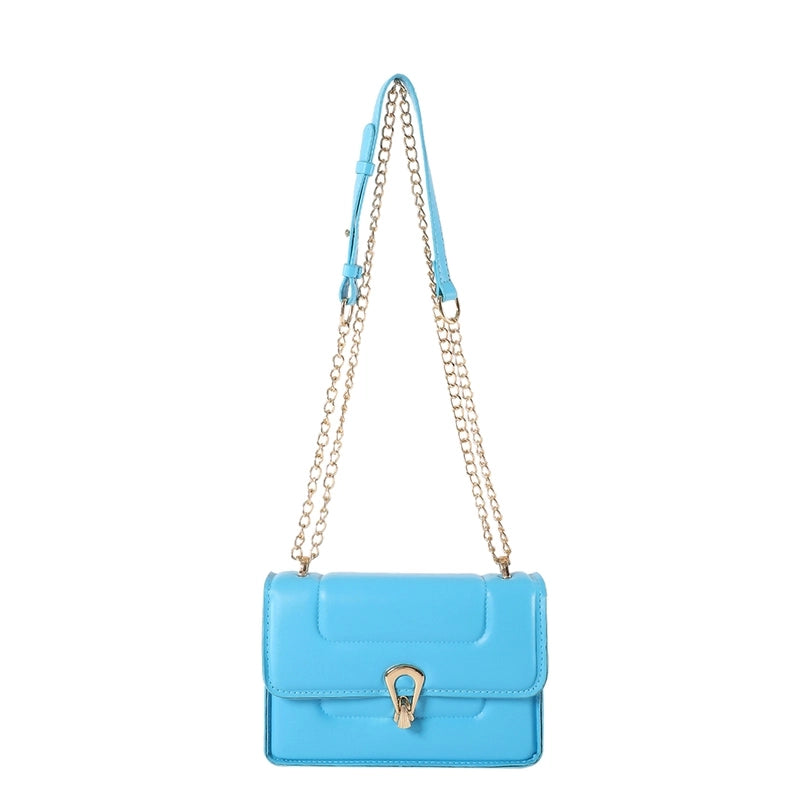 Women's Pu Leather Solid Color Classic Style Flip Cover Shoulder Bag