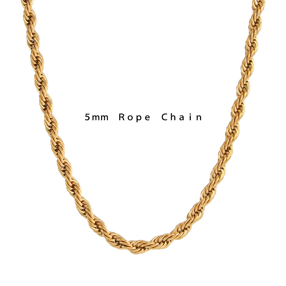 Fashion Stripe Geometric Stainless Steel 18K Gold Plated Necklaces