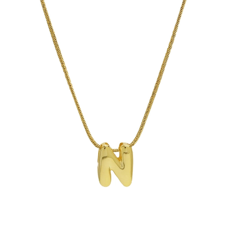 Basic Modern Style Classic Style Letter 304 Stainless Steel Brass Plating Pendant Necklace
