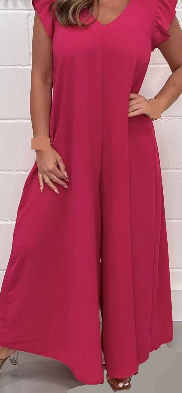 🔥2024 SUMMER NEW RUFFLED WIDE-LEG CASUAL JUMPSUIT