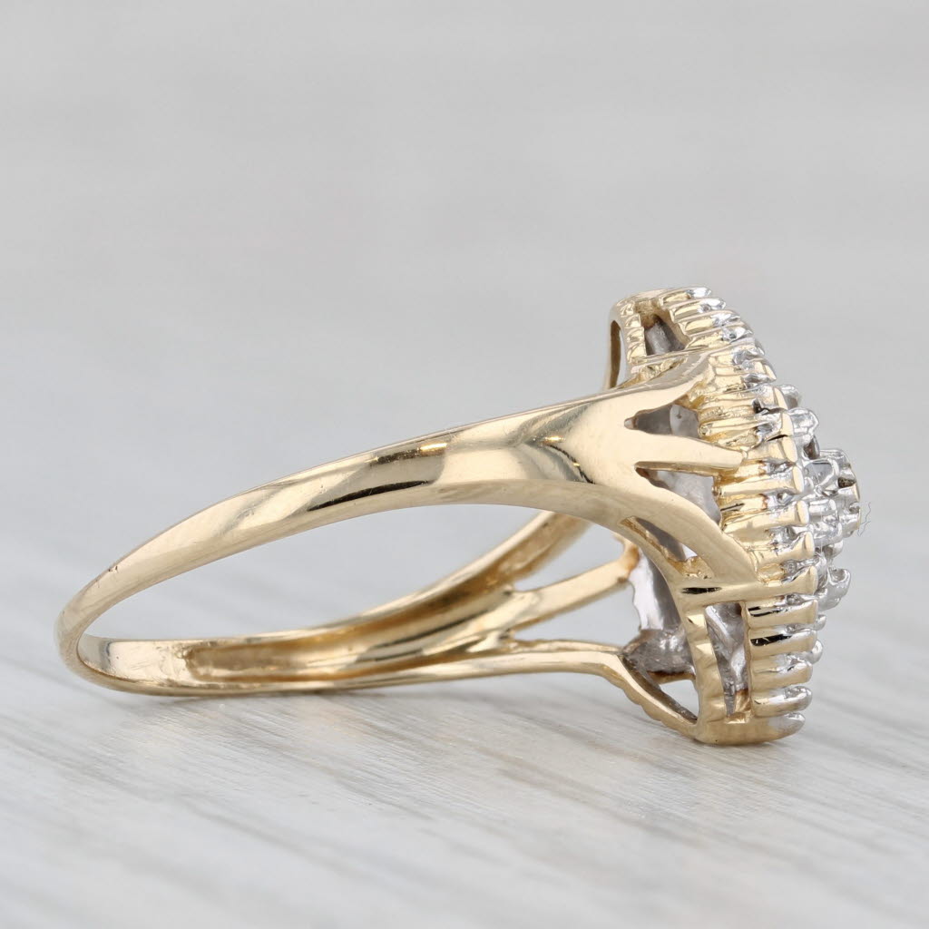 0.50ctw Diamond Cluster Halo Ring 14k Yellow Gold Size 7.5